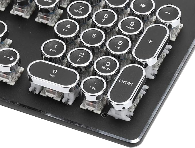 Heayzoki Wired Gaming Keyboard RGB Backlit Retro Mechanical 104 Keys Ergonomic Design for PC Computer Laptop