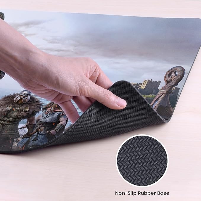 Head Case Designs Officially Licensed Assassin's Creed Male Eivor Key Art Valhalla Graphics 37.4 x 15.75 x 0.16 inches (900 x 400 mm) - XL Gaming Office Desk PC Keyboard Mouse Mat Pad