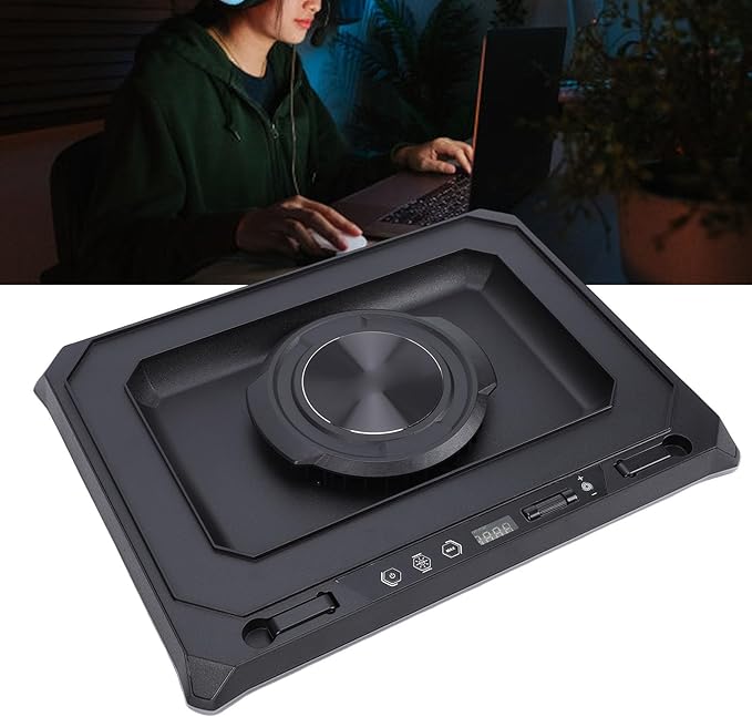Asixxsix RGB Gaming Laptop Cooling Pad Industrial Grade Fan with 5.5 Inch Powerful Cooling 7 Colors 10 Lighting Modes Height Stand for 15.6-19 Inches Laptops
