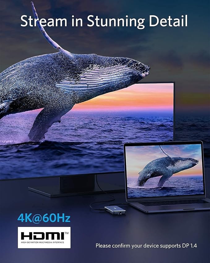 Anker 555 USB-C Hub (8-in-1) with USB-C to DisplayPort Adapter