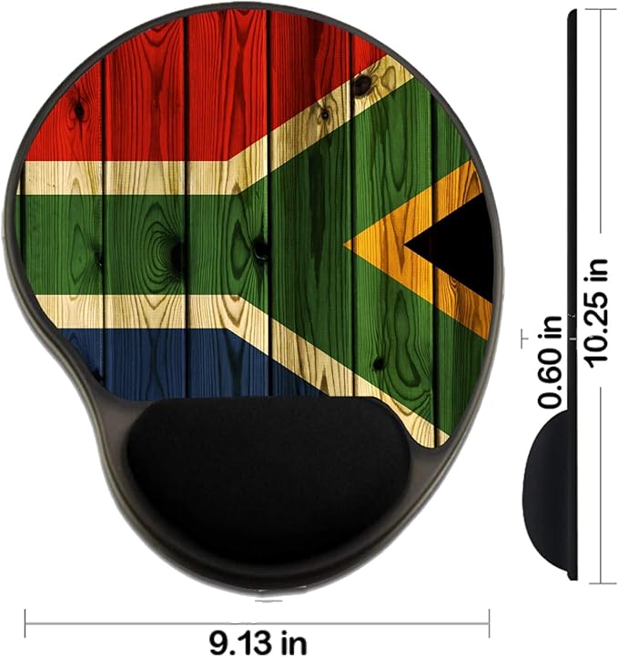 MSD Mousepad Wrist Rest Protected Mouse Pads Mat with Wrist Support A South Africa Flag Painted on a Wooden Wall Photo 8