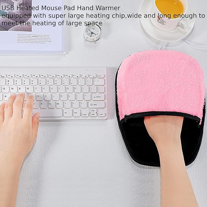 USB Heated Pad with Hand Warmer – Plush Warm Desk Keyboard Hand Warmer for Winter Office &amp Home Use Removable &amp Cozy for Women &amp Men