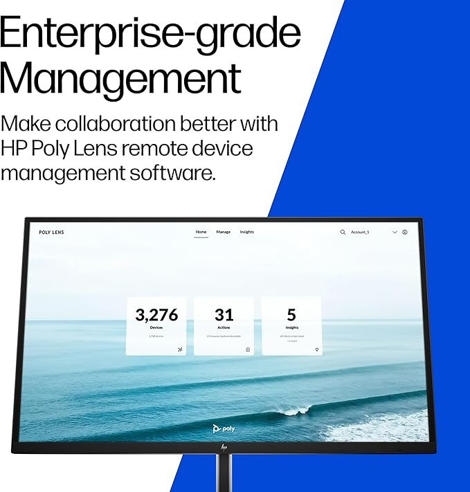 Poly Studio V12 – USB Video Bar for Small Rooms - 4K 20MP Camera AI-Enhanced Audio Noise Cancellation Poly Lens Management - Microsoft Teams Zoom &amp Google Meet Compatible - Thoughtfully Made