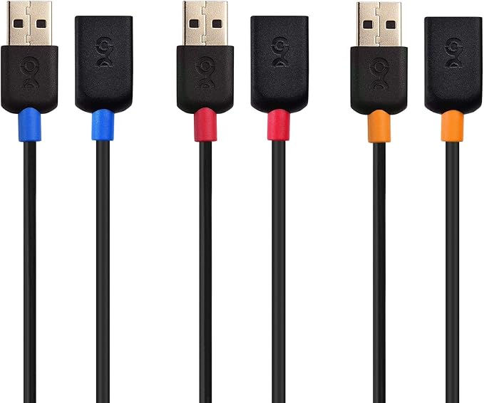 Cable Matters 3-Pack Short USB to USB Extension Cable (Male to Female USB Extender Cable) - 3 ft &amp Ultra Mini 4 Port USB Hub