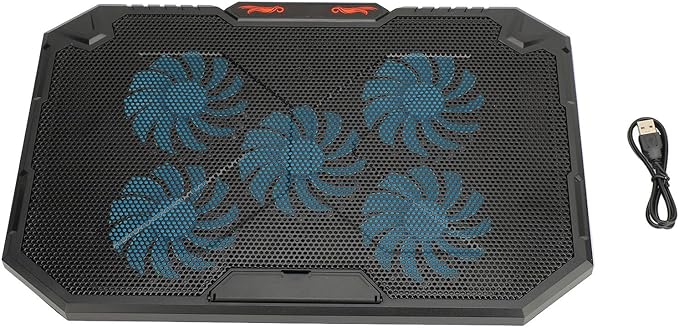 aqxreight Laptop Cooling Pad with 5 Fans for Efficient Heat Dissipation and Height Featuring RGB Lighting for 13 to 17 Inch Notebooks