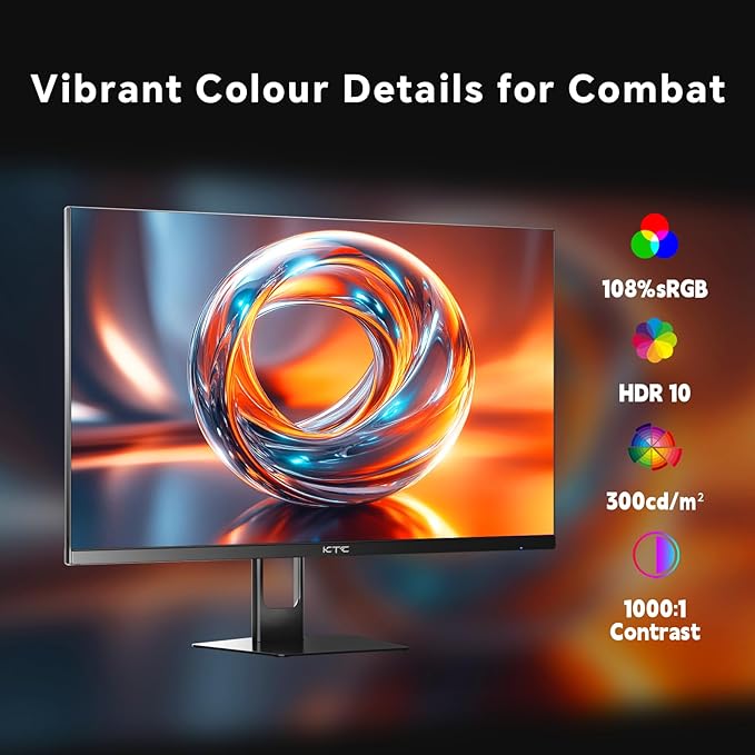 KTC 27 Inch Gaming Monitor 180Hz Full HD 1920x1080 Fast IPS Computer Monitor DP 1.4 &amp HDMI 2.0 Ports 1Ms FreeSync Frameless PC Gamer Monitor HDR VESA Mount H27F22