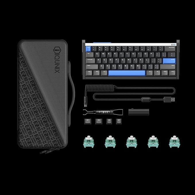 IQUNIX EZ60 Gaming Keyboard 60% RGB Mechanical Keyboard 61 Keys with Star Trail Magnetic Switches Rapid Trigger Adjustable Actuation Double Shot PBT Keycaps for Win/Mac Laptop PC