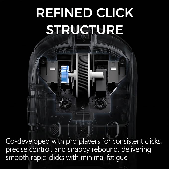 MCHOSE A7 V2 Pro Wireless Gaming Mouse Tri-Mode Connection 59 Grams PAW3395 26K DPI Sensor Wired 8K/Wireless 1K Polling 130 Hour Battery Life - Black