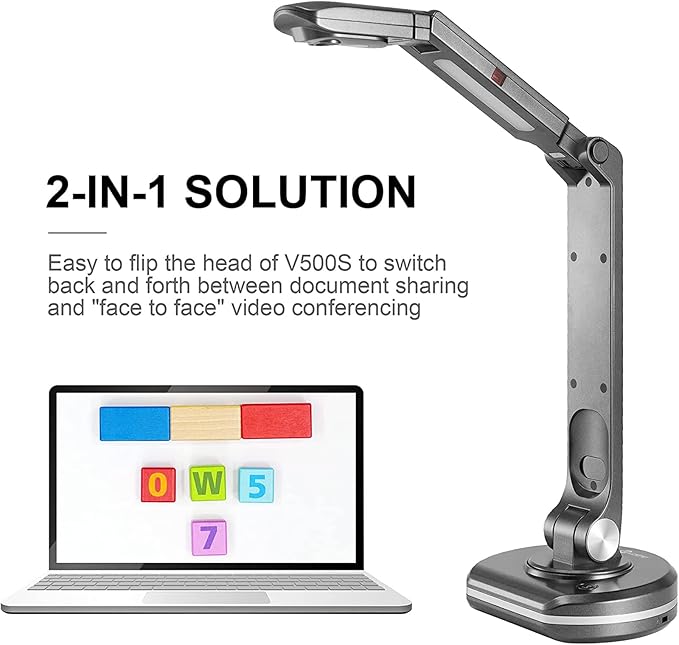 V500S 8MP Visual Presenter Web Camera by JoyUsing Online Webcam 30fps Learning &amp Teaching A3 Book &amp Document Scanner USB Plug and Play