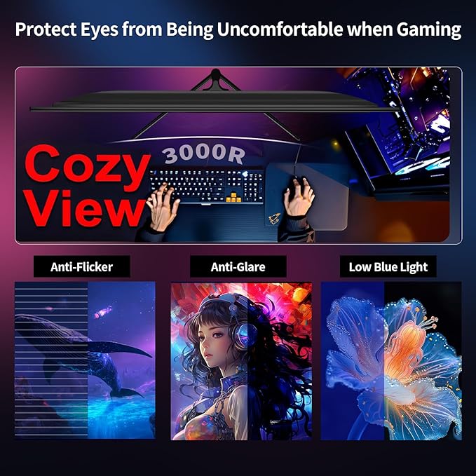 ZZA 32 Inch Curved Monitor 4k Computer Screen 60HZ 4k UHD(3840 * 2160P) 3000R VA Panel Gaming Monitor 4K AMD Freesync 100% sRGB HDR10 Wall Mountable Installs(HDMI 2.0/DP 1.4 * 2)
