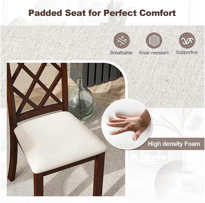 Adjustable Office Computer Chair with Armrest 1pcs Wooden Armless Kitchen Dining Chairs Rubber Wood Legs Max Load 400Lbs