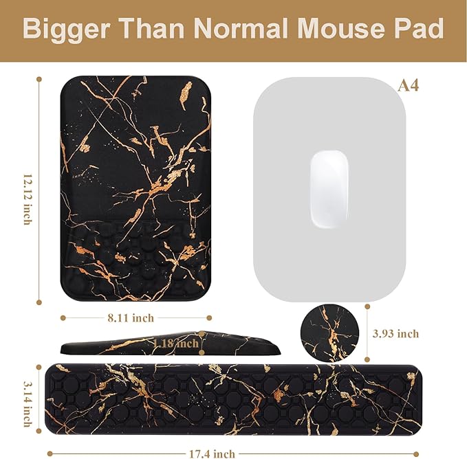 Ospelelf Black Keyboard Wrist Rest Ergonomic Mouse Pad with Wrist Rest Wrist Rest for Computer Keyboard