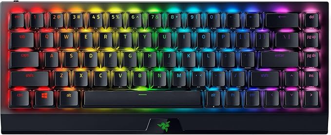 Razer BlackWidow V4 Mini HyperSpeed Wireless Hot Swappable 65% Gaming Keyboard: HyperSpeed Wireless &amp Bluetooth 5.0 - Orange Switches Tactile &amp Quiet - Phantom Pudding Keycap(Renewed)