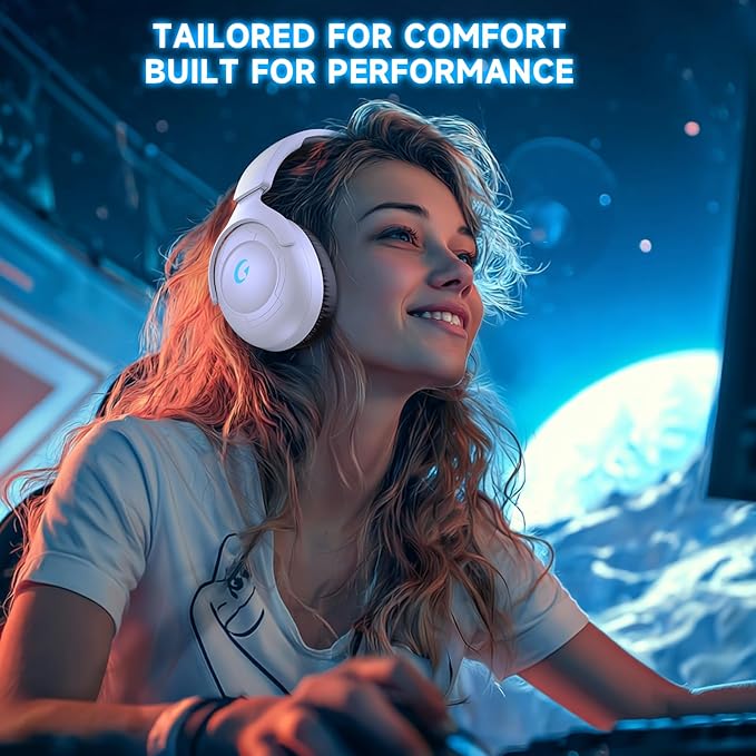 Wireless Gaming Headset for PS5/PS4PCSwitchMac 2.4GHz Gaming Headset with Mic 45H Battery Surround Sound Noise Cancelling Over Ear Headphones Bluetooth 5.3 for Xbox Needs 3.5mm Cable - White