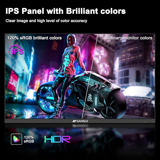 SANSUI 27 Inch WQHD 2560 x 1440 IPS Gaming Monitor 200Hz 180Hz 1ms Computer Monitor DP 1.2 x2 | HDMI 2.0 x2 | VESA Mount 120% sRGB HDR Eye Care Metal Stand (DP Cable Included)