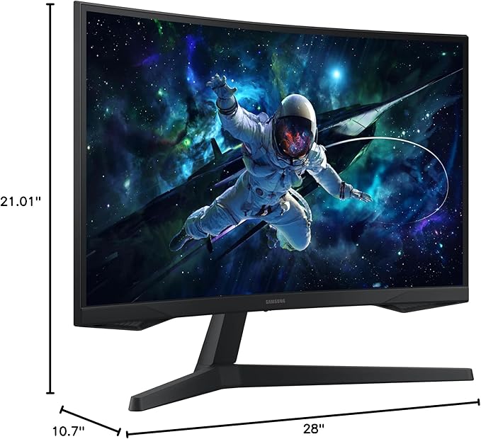 SAMSUNG 32 Odyssey G55C Series QHD 1000R Curved Gaming Monitor 1ms(MPRT) HDR10 165Hz AMD Radeon FreeSync Eye Care Glare Free Sharp Resolution LS32CG550ENXZA