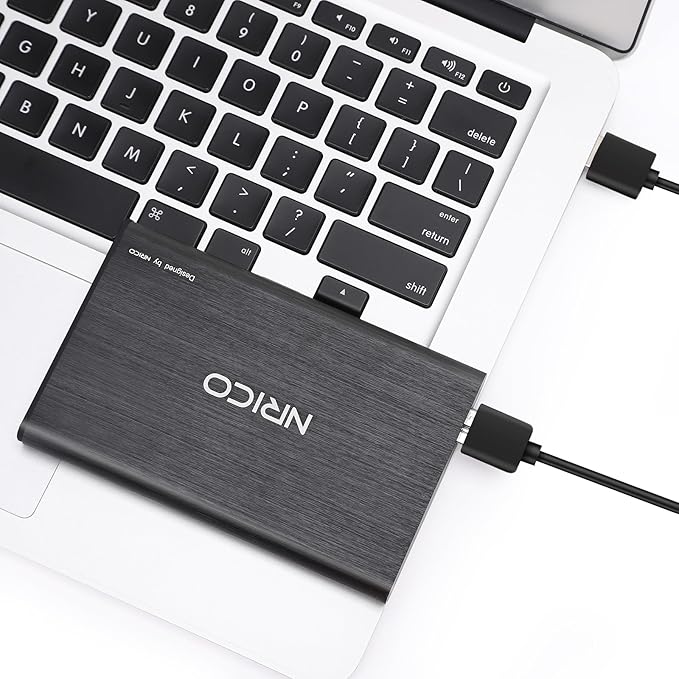 NRICO Ultra Slim Portable External Hard Drive USB3.0 HDD Storage Compatible for PC Desktop LaptopMacPS4 Xbox one (Black 1 TB)