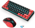 Snpurdiri 2.4G Wireless Gaming Keyboard and Mouse Combo Include Mini 60% Merchanical Feel Keyboard Ergonomic Vertical Feel Small Wireless Mouse(Red and Black)
