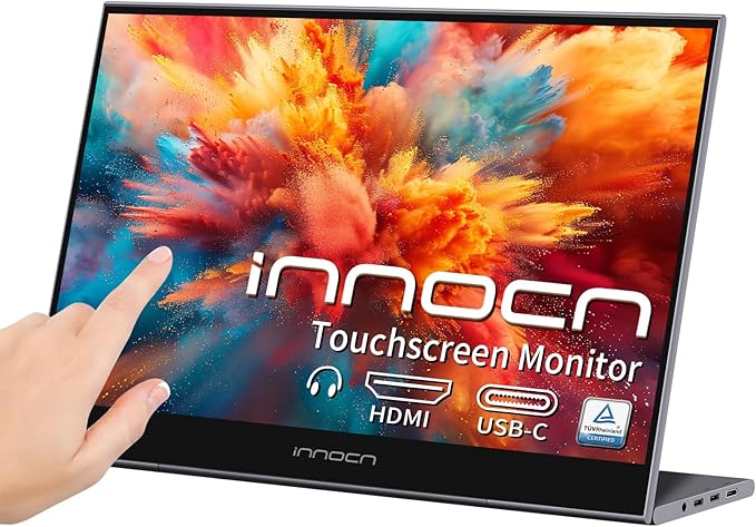 INNOCN 15.6 inch Portable Monitor Touchscreen | 1080P | HDMI USB C HDMI | for MacBook Windows Tablets Android Chrome PS4 Switch Mini PC | 400Nits | 100% sRGB