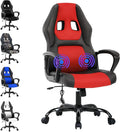 Gaming Chair Gaming Chair with Massager Massage Gaming Chair with Massage Lumbar Support Office Gaming Chair with Height Adjustable Gaming Chairs for Adults with 360°Swivel Max 250LBS Red