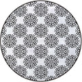 Grey White Gaming Chair Mat Office Chair Mat for Carpeted Round Area Rug Swivel Chair Mats for Hardwood Floor Tree with Leaves Inside Circles Monochrome Diameter 35.4 in