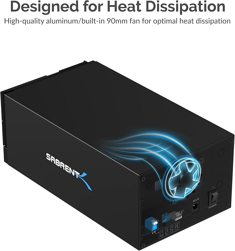 SABRENT USB Type C to Dual 3.5” SATA and RAID Docking Station with CFast/SD Card Readers and USB Type A Port (DS-2BCR)