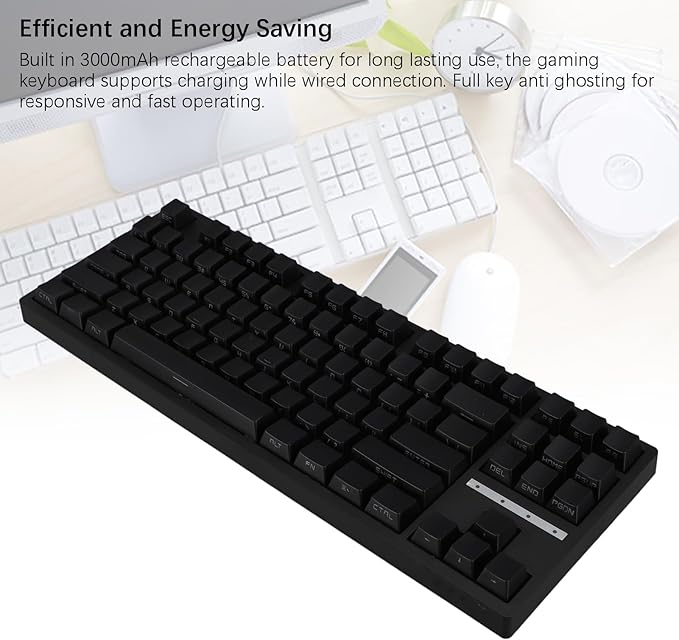 Gaming Keyboard RGB Backlit 87 Keys Bluetooth 3.0 5.0 Type C Wired Blue Switch Mechanical Gaming Keyboard for PC Laptop RGB Multiple Lighting Modes