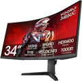 KOORUI 34-inch Ultrawide Curved WQHD 3440×1440 Gaming Monitor 165Hz 144Hz Curved 1000R- PIP/PBP 1ms(MPRT) with DisplayHDR 400 FreeSync Premium 75 * 75mm VESA HDMI/DisplayPort 34E6UC
