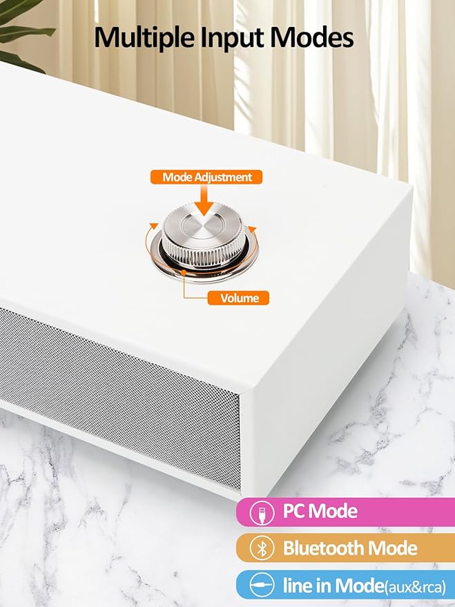 Computer SpeakersPC Speaker with Subwoofer2.1 USB Powered Deaktop Speakers Bluetooth 5.0 and RCA Input pc Speakers for Desktop Laptops Phonograph Phones Tablets(K03)
