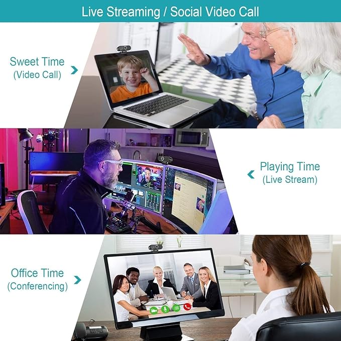 1080P HD mini Webcam with Microphone USB Port Support for Laptop Desktop Computers Suitable for Real-time Video conferencing