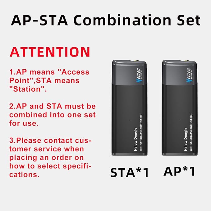 Heltec Wi-Fi HaLow Dongle 1KM Ultra-Long-Range USB Type-C Low Power Consumption Wireless Network Bridge IEEE 802.11ah 902-928MHz Supported Wi-Fi and Ethernet (AP + STA 1Pair)