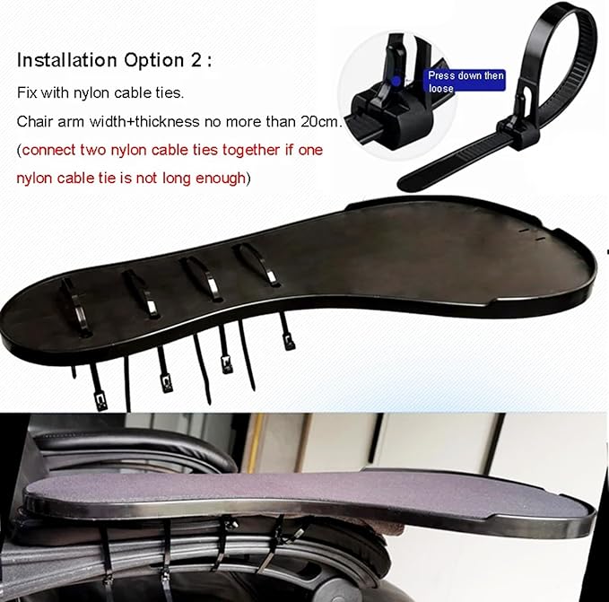 XL Size Chair Arm Rest Mouse Pad Chair Arm Clamping Wrist Support 480 * 230mm Elbow Rest with Non-Slip Mouse Mat OK020
