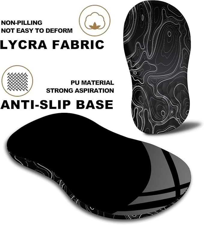 Ergonomic Mouse Pad with Massage Dot Comfortable Computer Mouse Pad for Laptop Wrist Rest Pain Relief Non-Slip PU Base Black 12 x 8 in