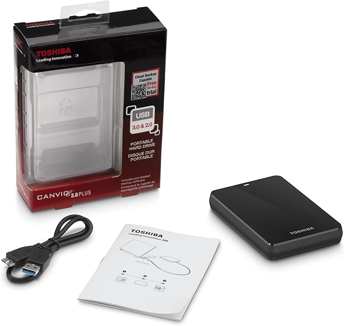 Toshiba Canvio 1.0 TB USB 3.0 Portable Hard Drive - HDTC610XL3B1 (Blue)