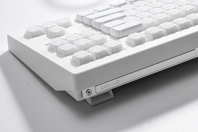 ZORNHER CG870 Wireless Mechanical Keyboard80% White Gaming Keyboard Creamy KeyboardCute Jelly Cat Clear Ceramic Jade KeycapsGirly Aesthetics Kitty KeyboardCreamy Sounding Linear Switches