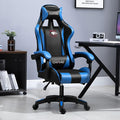 Gaming ChairGamer Chair for AdultsBig and Tall Gaming Chair 200lb CapacityGaming Chairs for TeensGaming Computer Chair with Headrest and Lumbar Support (BlueLatex Style)
