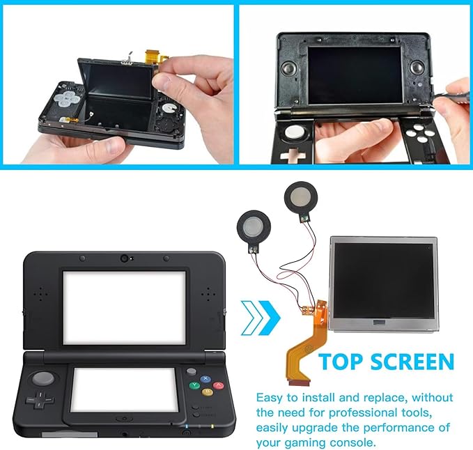Top Screen Replacement for Nintendo DS Lite With Speakers Soldered by Acupress