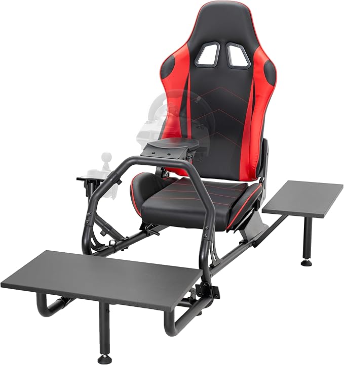 VIVO Premium Racing Simulator Cockpit with Shelf Kit Wheel Stand Gear Mount Fits Logitech Thrustmaster Fanatec Compatible with Xbox One PlayStation STAND-KIT-RACE1S