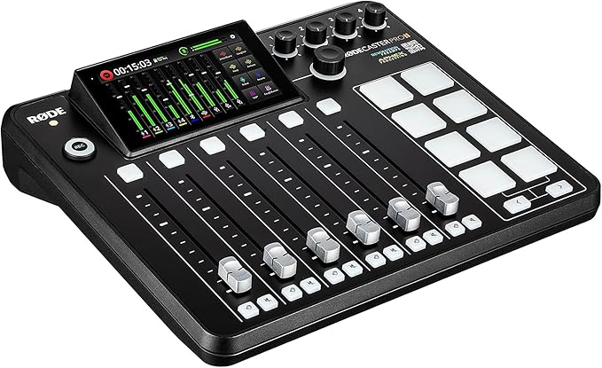 RODE RODECaster Pro II + 2x Headphones + 2x Podcast Microphone + 64GB Micro SD Memory Card + 10 Foot XLR + USB-C + 1/4 TRS + More (Bundle)