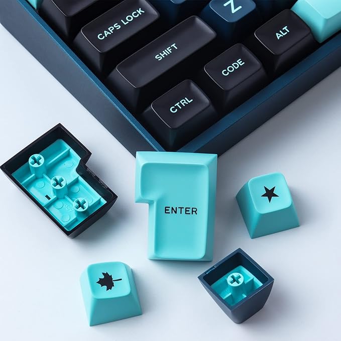 Hyekit Custom Keycaps - Doubleshot Keycaps Godzilla SA Profile 170 Key Set for Mechanical Keyboard US and UK Layouts 2.25u 2.75u 3u 6.25u 7u Spacebar(Monster)