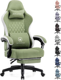 GTPLAYER Gaming Chair Computer Office Chair with Pocket Spring Cushion Linkage Armrests and Footrest High Back Ergonomic Computer Chair with Lumbar Support Task Chair with Footrest