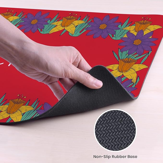 Head Case Designs Officially Licensed Frida Kahlo Flower Frame Floral Art 37.4 x 15.75 x 0.16 inches (900 x 400 mm) - XL Gaming Office Desk PC Keyboard Mouse Mat Pad