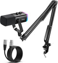 FIFINE XLR/USB Gaming Microphone Set and XLR CableDynamic PC Mic for Streaming PodcastingMicrophone Audio CableCompatible with Audio Mixer for Recording (AM8T+L9)