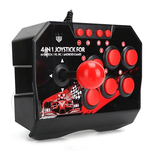 Pissente Wired Fight Stick Fight Stick Wired Joystick Fighting Stick Controller Games Accessories for Switch/PC / PS3 8.3 x 5.9 x 2.4in