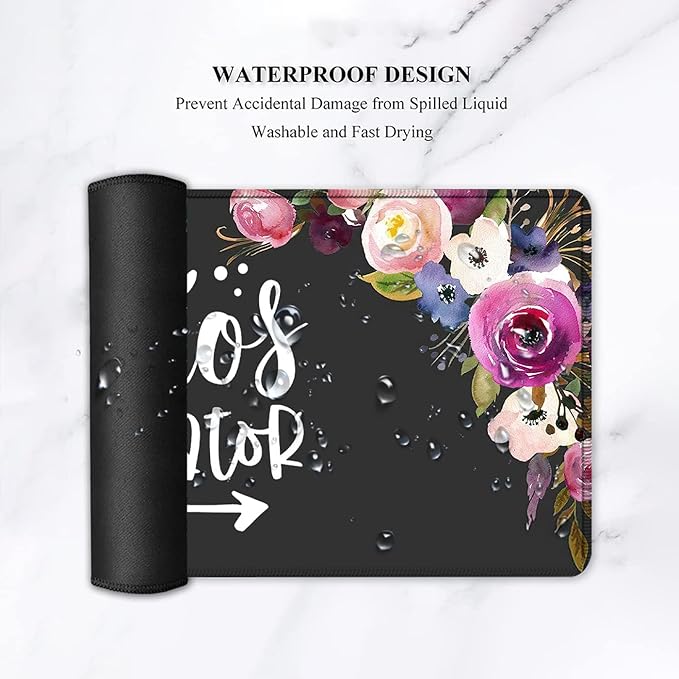 Gaming Mouse Pad and Keyboard Wrist Rest Large Extended Mouse Pad 31.5X 11.8Ergonomic Memory Foam Wrist Rest + Desk Mat Protector for Office/Home Writing Pad Vintage Watercolor Floral Mousepad