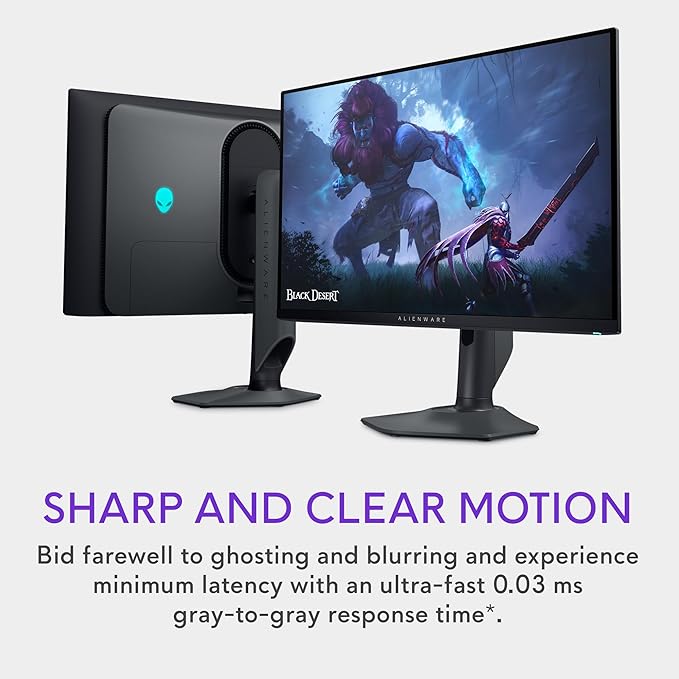 Alienware AW2725DF OLED Gaming Monitor - 26.7-inch Quantom-Dot WQHD (2560x1440) 360Hz 0.03Ms Display AMD FreeSync Premium Pro HDMI/DP/USB 3.2 Gen1 Height/Tilt/Swivel/Pivot Adjustability - Black