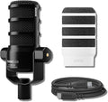 Rode PodMic USB Dynamic Broadcast Microphone with White WS14 Pop Filter
