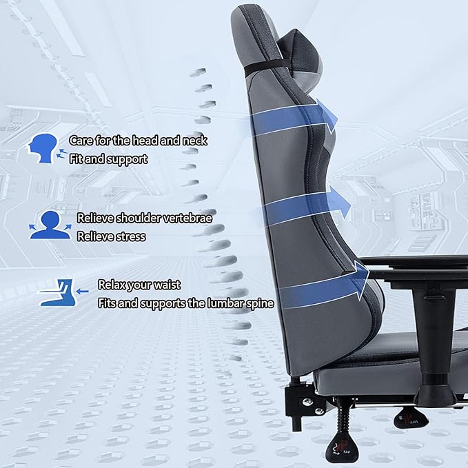 Gaming Chair with Lifting Armrests Technology Fabric Gaming Chair with Telescopic Footrest Professional Arena-Level Gaming Ergonomic Chair Racing Style Gaming Chair Home Office Computer Chair