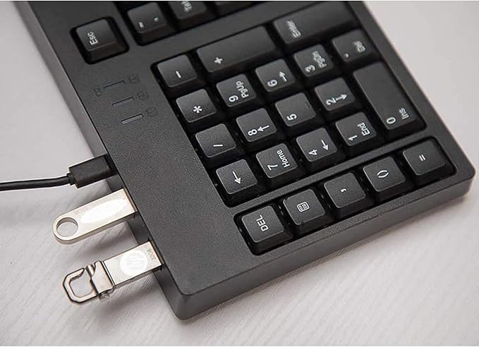 Acogedor USB Wired Left Handed Keyboard with 2 USB Hub 109 Keys Ergonomic Keyboard with Left Hand Number Pad for Home Office