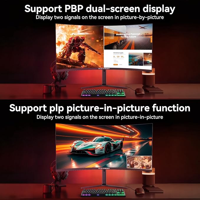 34 Inch Ultrawide Monitor 3440 x 1440P Curved Gaming MonitorSwivel/Height Adjustable21:9 Aspect Ratio with RGB Backlight165Hz 127% sRGB 4000:1 Contrast RatioPIP/PBP Black2026